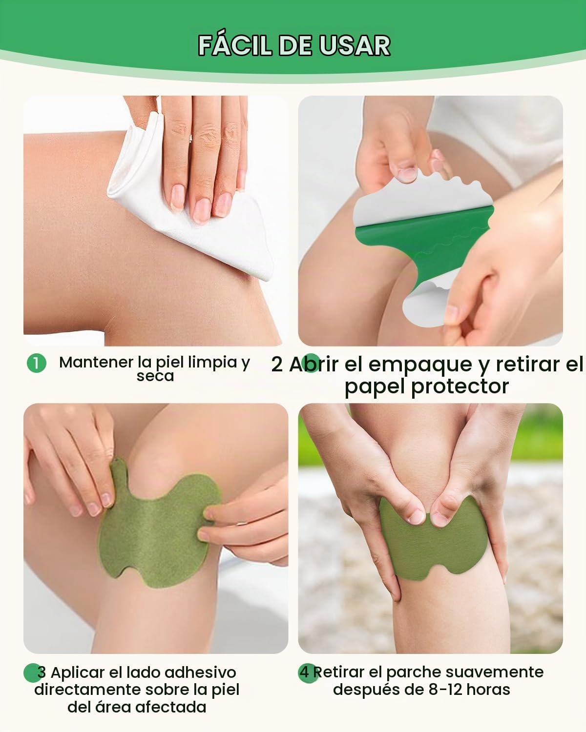 Parches Naturales de Rodilla RK™ – Alivio hasta 8 Horas